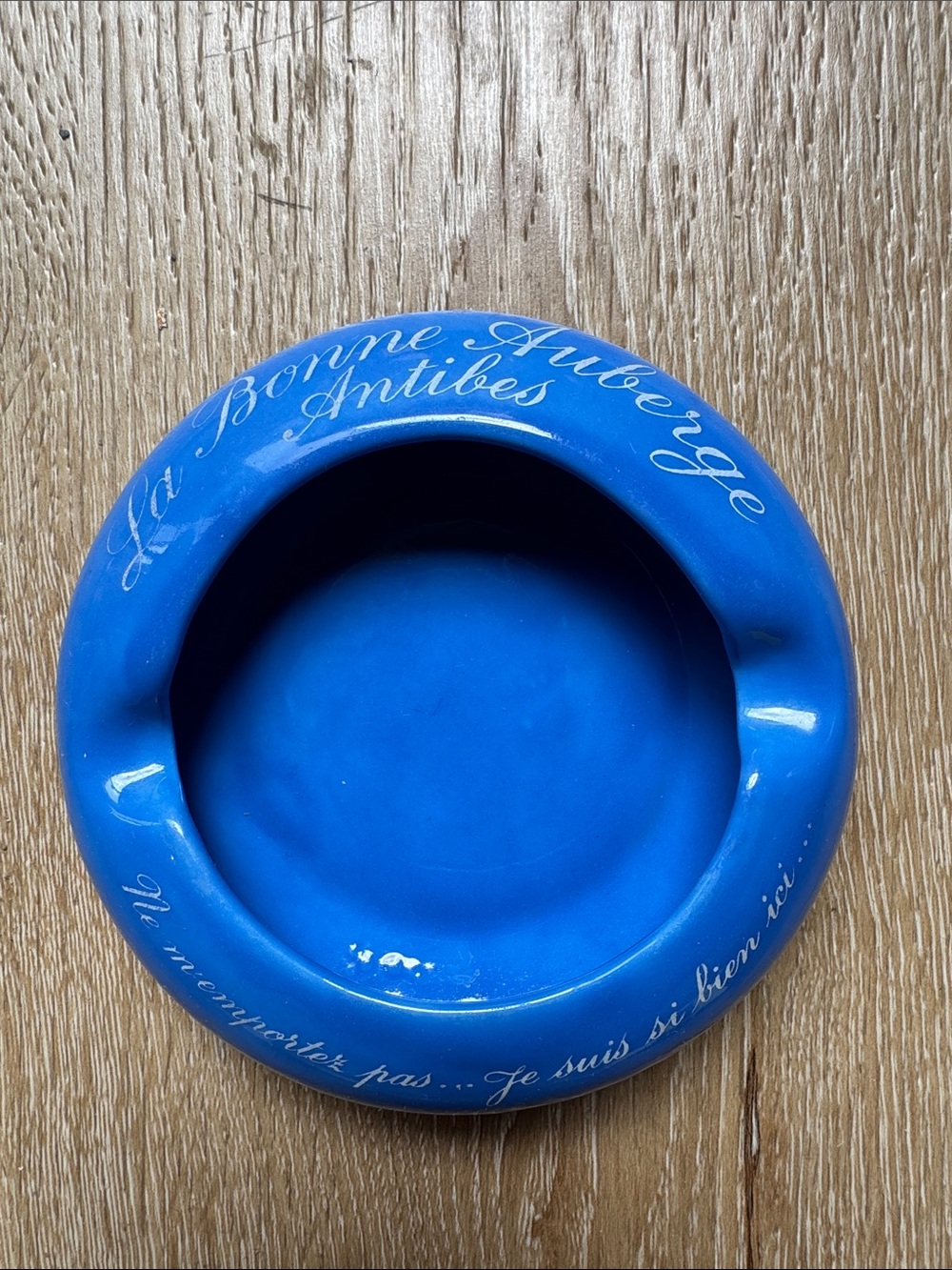 La Bonne Auberge Antibes Blue Ceramic Ashtray
